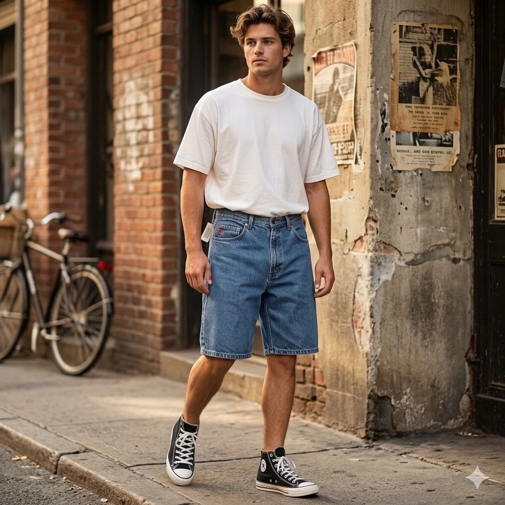 VTG Y2K Bugle Boy 750 Series Mens Denim Shorts Relaxed Fit Blue Waist 30 NWT